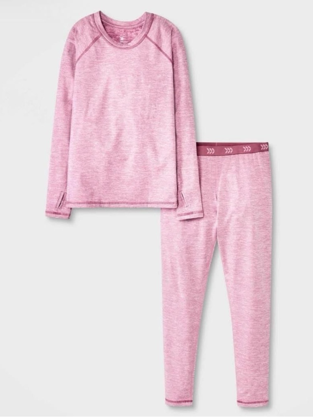 Girls' 2pk Thermal Underwear Set - All in Motion™ Heathered Pink XL 14